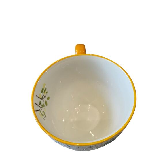 POTTER'S STUDIO Floral Ceramic Coffee or Tea Mug 12oz. Colorful Yellow Trim New - Picture 7 of 15